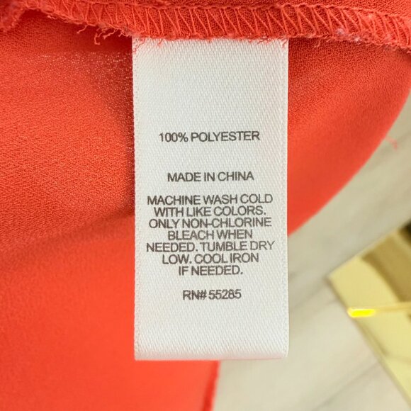 Express Portofino Button-Down Blouse β Bright Orange, Size Medium π§‘β¨ - Picture 12 of 13